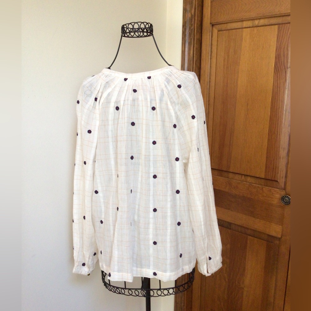 Women's Farmers Market Jacquard Peasant Blouse, Small, New - Picture 4 of 6